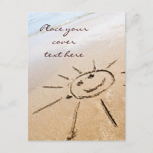 Zon op de strand briefkaart (Voorkant)