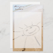 Zon op de strand briefpapier (Voorkant / Achterkant)