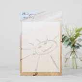 Zon op de strand briefpapier (Staand voorkant)