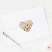 Zon op de strand hart sticker (Envelop)