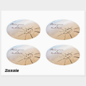 Zon op de strand ovale sticker (Vel)