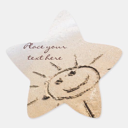 Zon op de strand ster sticker (Voorkant)