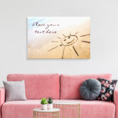Zon op het strand canvas afdruk (Insitu (Woonkamer))