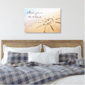 Zon op het strand canvas afdruk (Insitu (Slaapkamer))