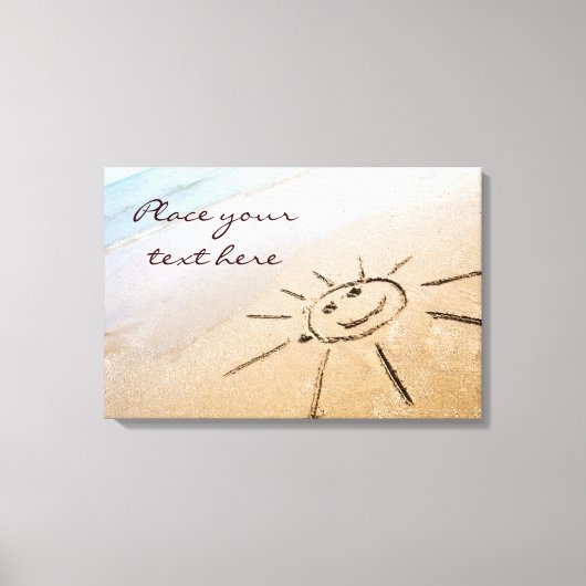 Zon op het strand canvas afdruk (Voorkant)