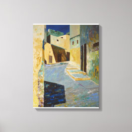 Zon op straat canvas afdruk