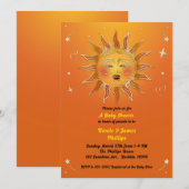  Zon Oranje Geel Celsius Baby shower Kaart (Voorkant / Achterkant)