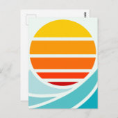 Zon over oceaangolven, modern briefkaart (Voorkant / Achterkant)