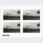 Zon plaatsen, rijzende maan boven Arrowiad Rechthoekige Sticker (Vel)