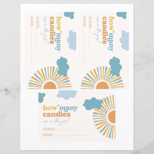 Zon Raad eens hoeveel Snoepjes Kaarten (Voorkant)