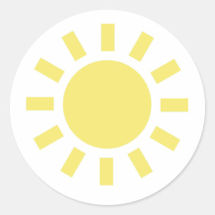Zon: Retroweersymbool Ronde Sticker