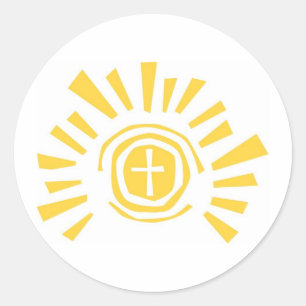 Zon schonen met uitknipsel ronde sticker