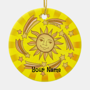 Zon Sterren Keramisch Ornament