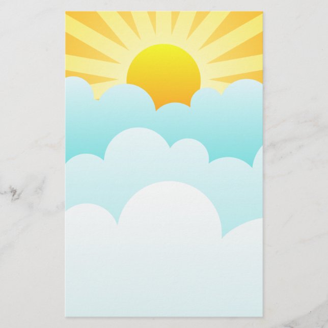 Zon stijgt boven de wolken (Voorkant)