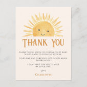 Zon-thema Baby shower Dank u Briefkaart (Voorkant)