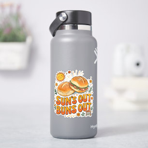 Zon Uit Buns Uit Vrolijke Retro Zomer Design Sticker