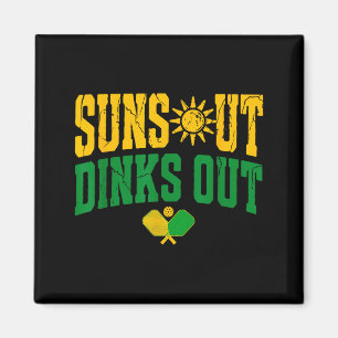 Zon uit dinks uit pickleball vintage peddelsport magneet