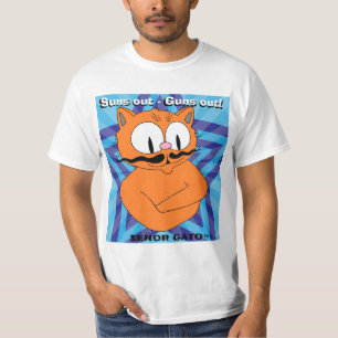 Zon uit - Kanonnen uit! Kartonnen Snor Katten T-shirt
