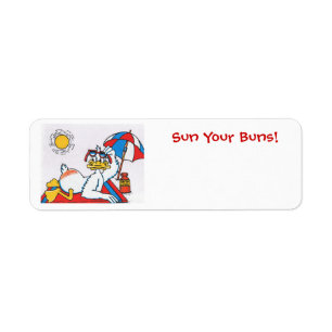 Zon Uw Buns/Vacation Humor Etiket