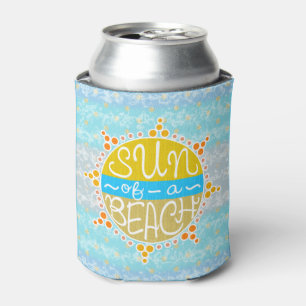 Zon van een Beach Cute Summer Seaside Nautical Cus Blikjeskoeler