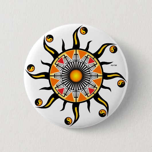 Zon van een mandje ronde button 5,7 cm (Voorkant)