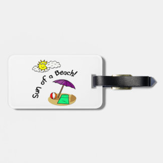Zon van een strand bagagelabel
