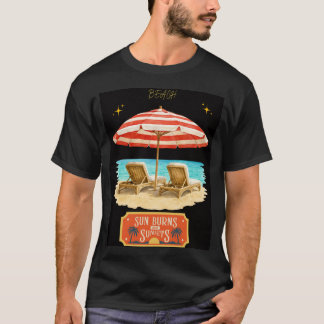 zon verbrandt zomer strand t-shirt