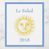  zon wijn etiket (Enkel label)