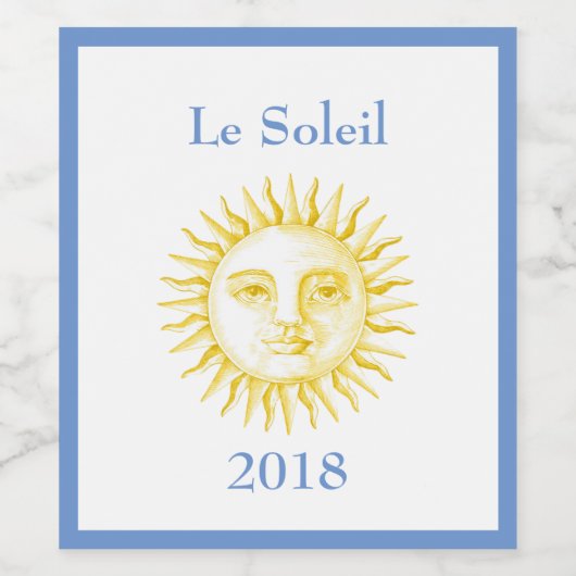  zon wijn etiket (Enkel label)