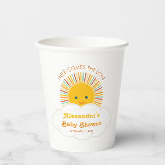 Zon Wolk Baby Jongen Shower Hier Komt de Zoon Scha Papieren Bekers