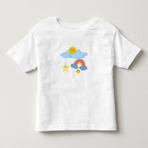 "Zon, Wolken en Regenboog Plezier" Kinder Shirts