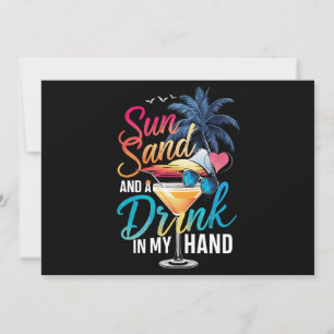 Zon Zand en een Drankje in Mijn Hand Strand Cruise Kaart