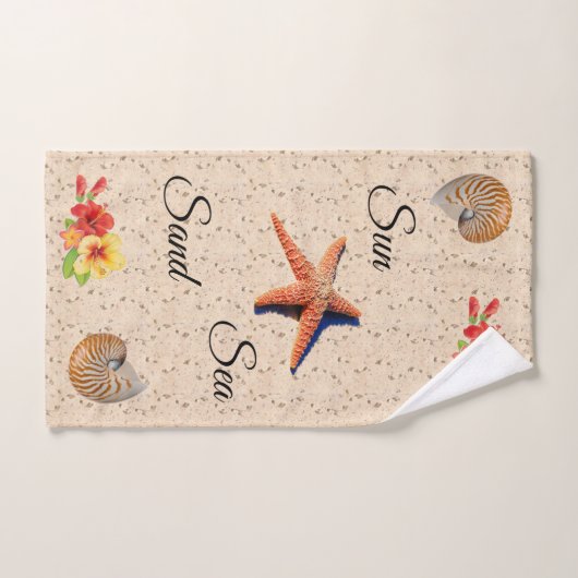Zon, zand en zandhanddoekset bad handdoek (Handdoek)