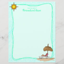 Zon, Zand & Sereniteit Ongelijnd Papieren Blad