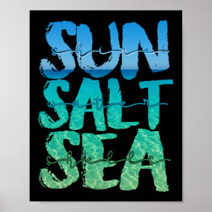 Zon Zand Zee Zout Strand Cruise Schip Zomer Vakant Poster