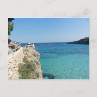 Zon, Zee en een kleine oranje boot Briefkaart