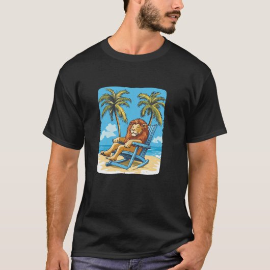 Zon, Zee en Leeuw Uw perfecte vakantiegeld T-shirt (Voorkant)
