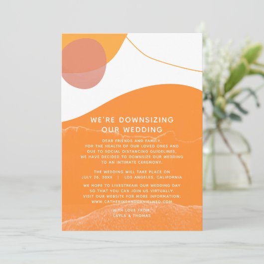 Zon Zee Strand Foto We Maken Onze Trouwdatum Klein Aankondiging (Staand voorkant)