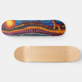 Zon zetten - Aboriginal stijl - Skateboard Deck (Horizontaal)