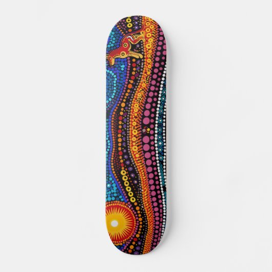 Zon zetten - Aboriginal stijl - Skateboard Deck (Voorkant)