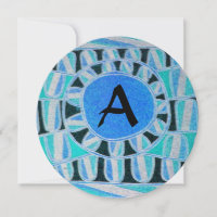 ZON ZONNE-ENERGIE MONOGRAM Aqua Blauwe Abstracte
