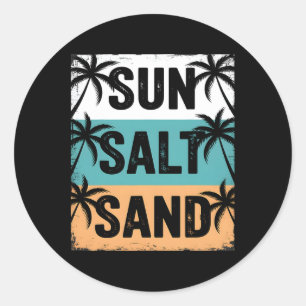 Zon Zout Zand Zomer Strand Sfeer Gezinsvakantie R Ronde Sticker