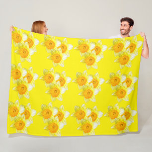 Zonbestorming Gouden Narcissen, grote fleece deken