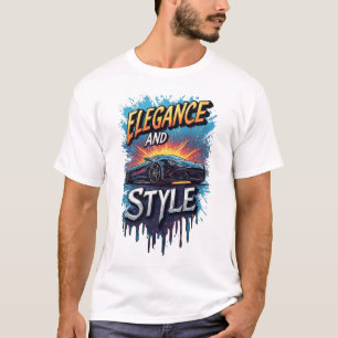 Zonbestraling Sportauto Luxe Snelheid Kunst T-shirt