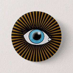 Zonblauw Oog Ronde Button 5,7 Cm