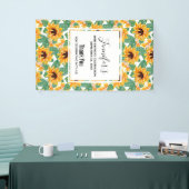  zonbloemen Geel en Groen Patroon Dag Spandoek (Beurs)