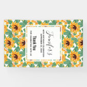  zonbloemen Geel en Groen Patroon Dag Spandoek (Horizontaal)