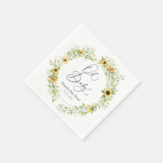 Zonbloemen Oh baby Servet (Hoek)