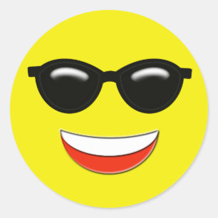 Zonbrillen Emoji Ronde Sticker