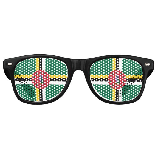 Zonbrillen onder de Dominica-vlag Retro Zonnebril (Voorkant)